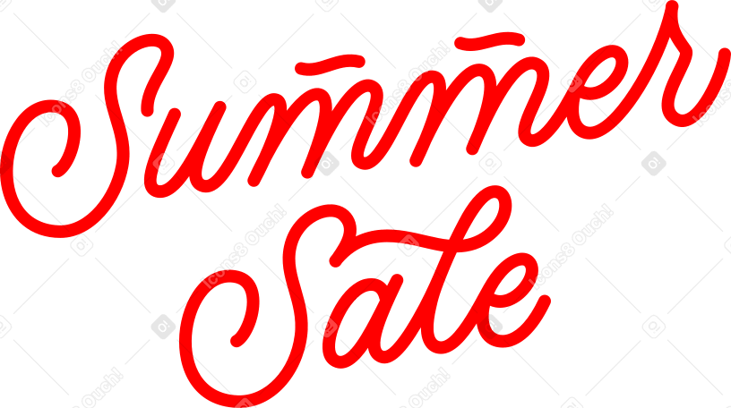summer sale lettering calligraphy style line Illustration in PNG, SVG