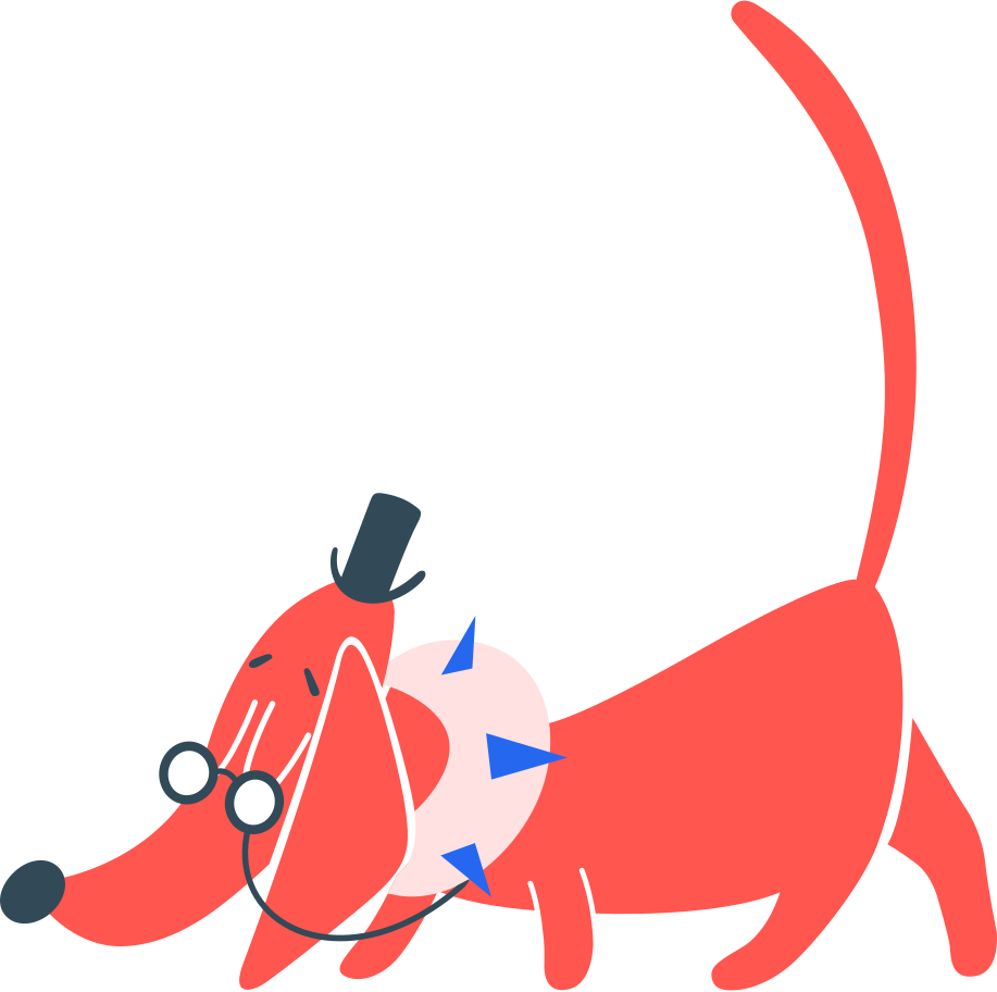 dog in clothes with glasses Illustration in PNG, SVG