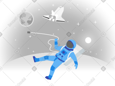 Astronaut floating in outer space PNG, SVG