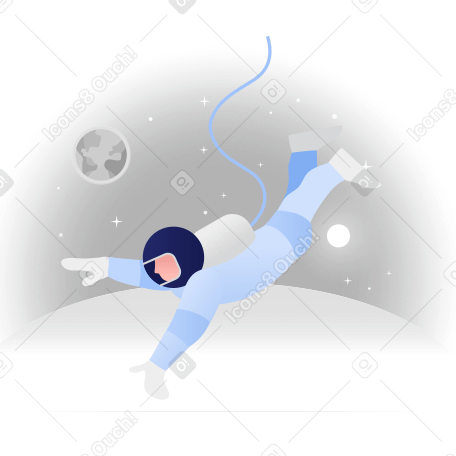Astronaut in the space Illustration in PNG, SVG