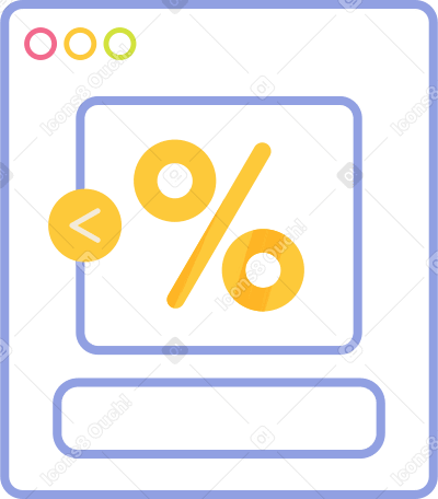 window with percentages Illustration in PNG, SVG