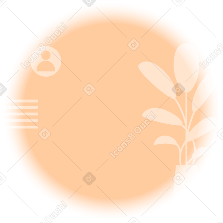 background with an office plant in a circle PNG, SVG