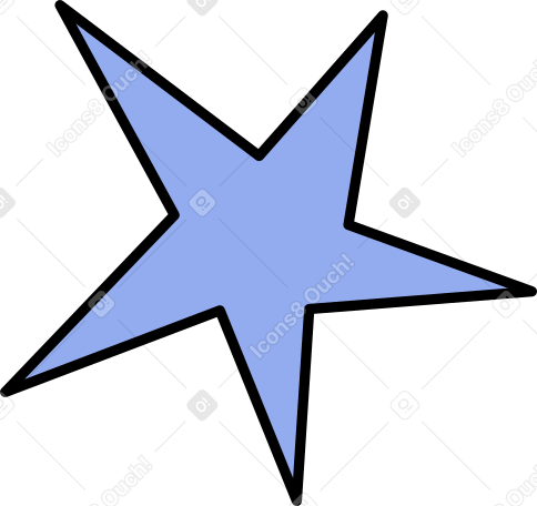blue star with five points Illustration in PNG, SVG