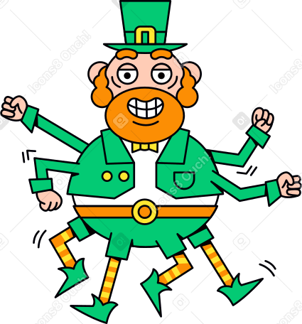 character in irish leprechaun costume Illustration in PNG, SVG