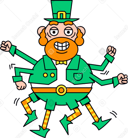 character in irish leprechaun costume PNG, SVG