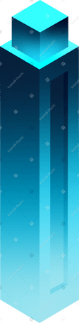 蓝色等距摩天大楼 PNG, SVG