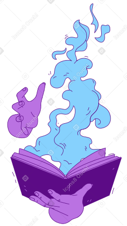 Hands holding a magic book PNG, SVG