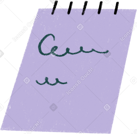 purple notebook with the inscription Illustration in PNG, SVG