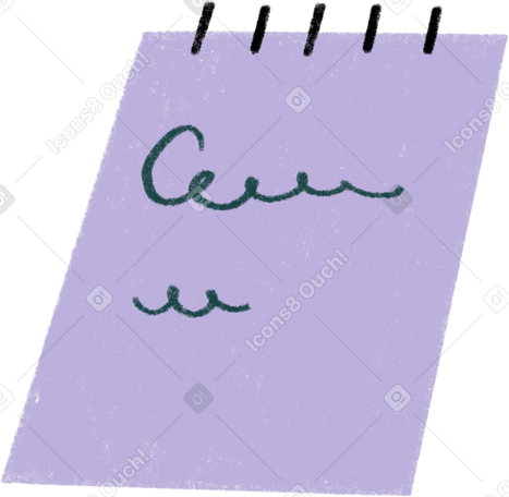 purple notebook with the inscription в PNG, SVG