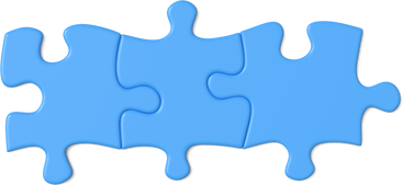 three blue puzzles PNG, SVG