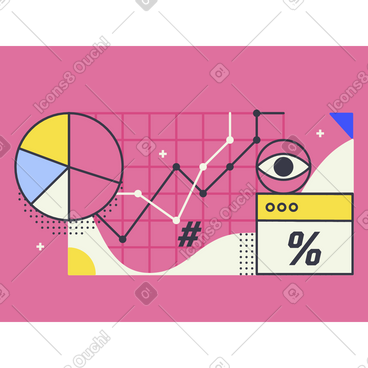 Tracking statistics and monitoring data animated illustration in GIF, Lottie (JSON), AE