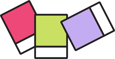 three erasers PNG, SVG