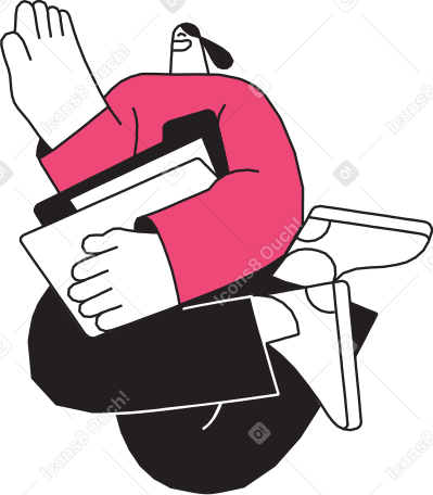 man in a cap with a folder in his hands PNG, SVG