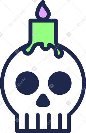 candle on the skull PNG, SVG