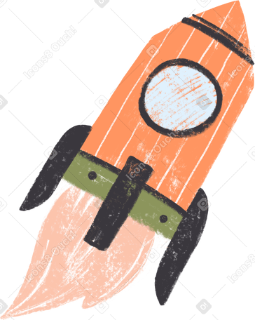 Оранжевая ракета в PNG, SVG