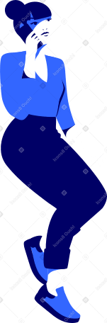 seated woman with phone PNG, SVG