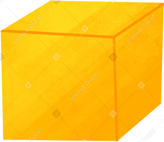 yellow cube Illustration in PNG, SVG