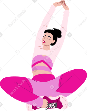 Mujer joven haciendo yoga PNG, SVG