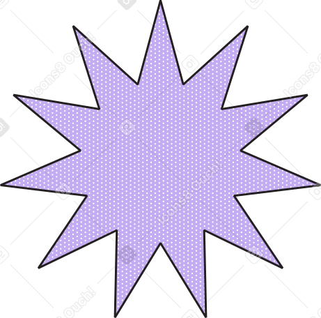 물방울 무늬가 있는 11개의 뾰족한 별 PNG, SVG