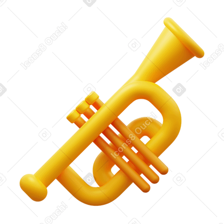 3D trumpet PNG、SVG