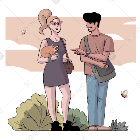 Talking on a date Illustration in PNG, SVG