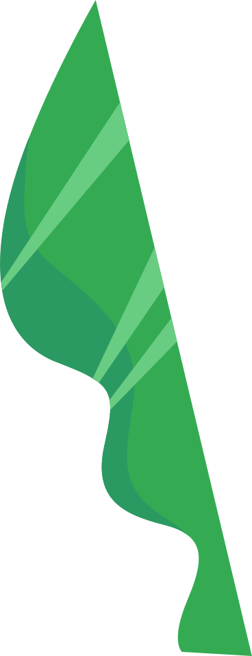Ilustración animada de half of long wavy green leaf en GIF, Lottie (JSON), AE