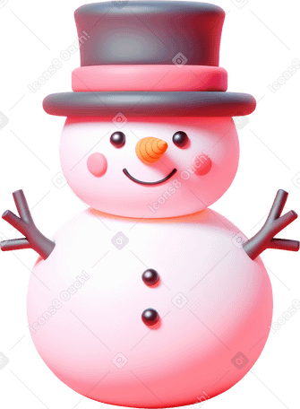 3d cute snowman PNG, SVG