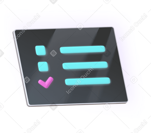 tablet with the checklist PNG, SVG