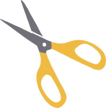 yellow cutting scissors PNG, SVG