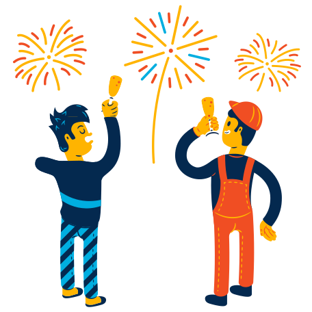 New Year's fireworks Illustration in PNG, SVG