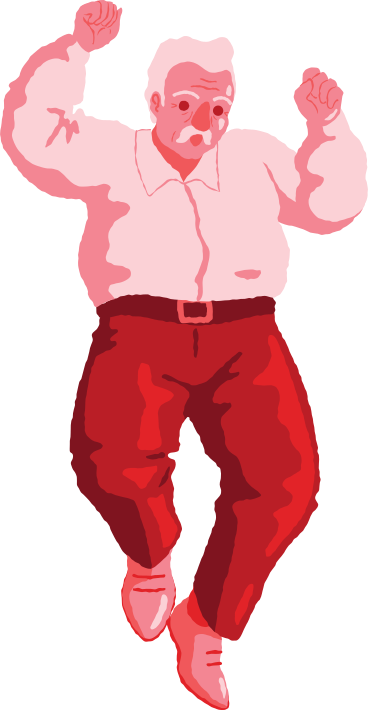 Old man jumping front PNG, SVG