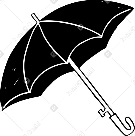 開いた黒い傘 PNG、SVG