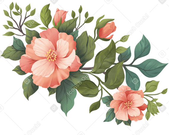 Fleurs de rose musquée sur une branche PNG, SVG