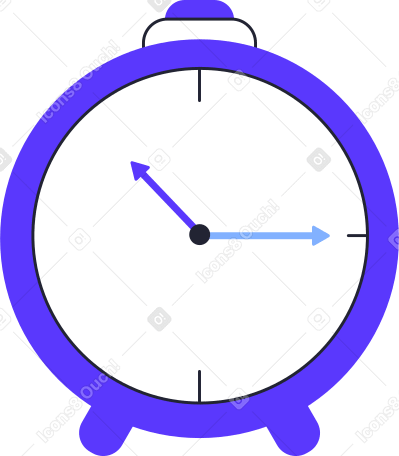 big blue retro alarm clock в PNG, SVG
