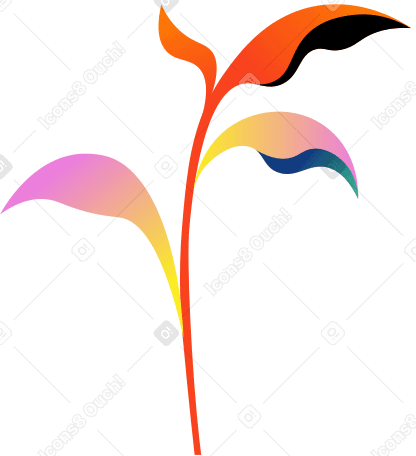 Ilustração animada de Planta gradiente em GIF, Lottie (JSON), AE