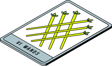 tarot card 6 wands PNG, SVG