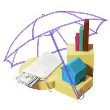 Financial assets insurance, umbrella metaphor  PNG, SVG