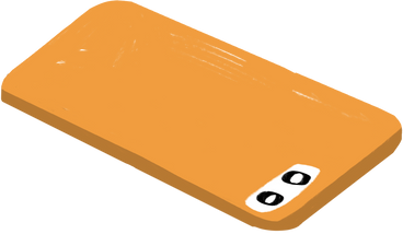 lying yellow smartphone PNG, SVG