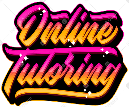 lettering online tutoring with shadow and stars text PNG, SVG