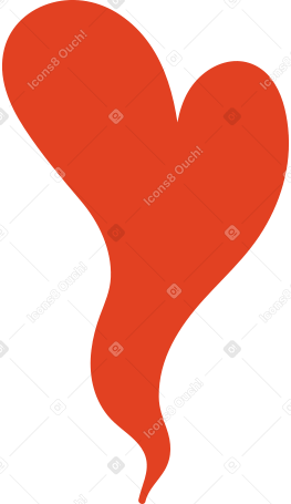 red wavy heart Illustration in PNG, SVG