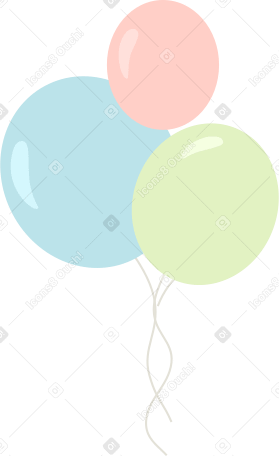 three party balloons Illustration in PNG, SVG