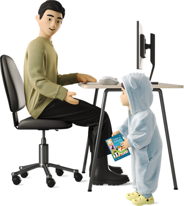 man talking to a child PNG、SVG