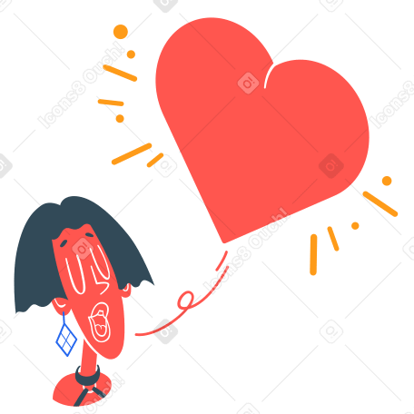 Sending love Illustration in PNG, SVG