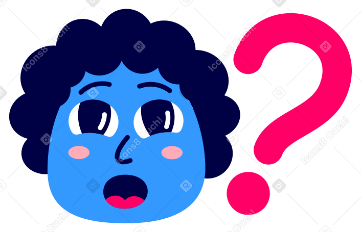 lettering sticker question animated illustration in GIF, Lottie (JSON), AE