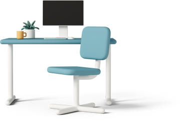 workspace with computer desktop в PNG, SVG