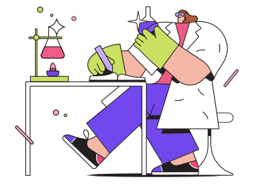 Scientist holding a test tube in his hand в PNG, SVG