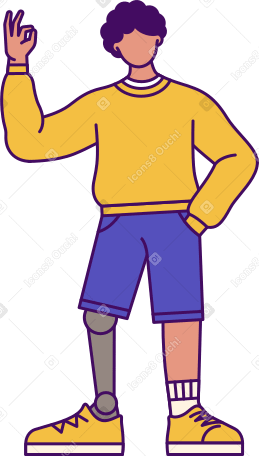 guy with a prosthetic leg PNG, SVG