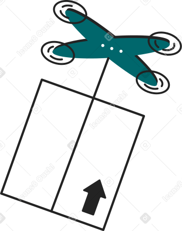 quadcopter with mail box Illustration in PNG, SVG