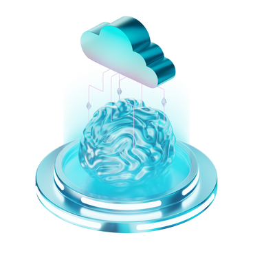 Cloud service and artificial brain synergy PNG, SVG