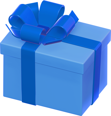 Синий подарок в PNG, SVG